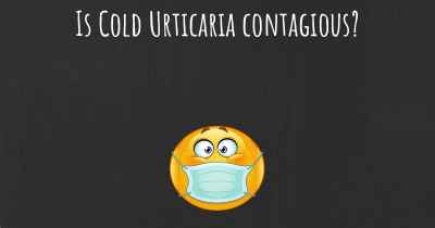 Is Cold Urticaria contagious?