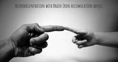 Neurodegeneration with Brain Iron Accumulation advice