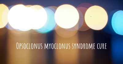 Opsoclonus myoclonus syndrome cure