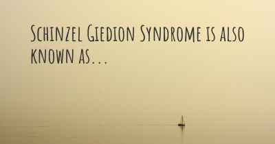 Schinzel Giedion Syndrome is also known as...