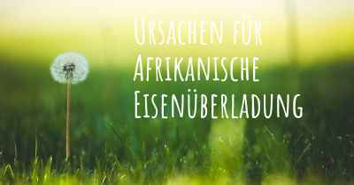 Ursachen für Afrikanische Eisenüberladung