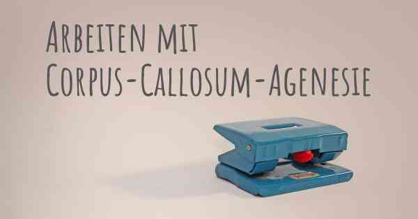 Arbeiten mit Corpus-Callosum-Agenesie