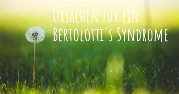 Ursachen für ein Bertolotti's Syndrome