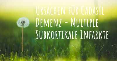 Ursachen für Cadasil Demenz - Multiple Subkortikale Infarkte