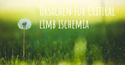 Ursachen für Critical limb ischemia