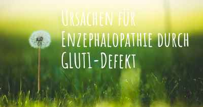 Ursachen für Enzephalopathie durch GLUT1-Defekt