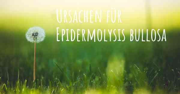 Ursachen für Epidermolysis bullosa