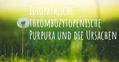 Idiopathische thrombozytopenische Purpura und die Ursachen