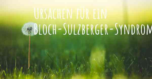 Ursachen für ein Bloch-Sulzberger-Syndrom