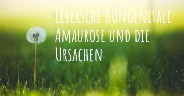 Lebersche Kongenitale Amaurose und die Ursachen