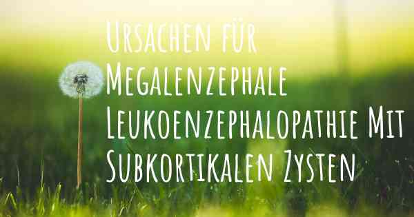 Ursachen für Megalenzephale Leukoenzephalopathie Mit Subkortikalen Zysten