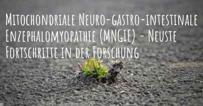 Mitochondriale Neuro-gastro-intestinale Enzephalomyopathie (MNGIE) - Neuste Fortschritte in der Forschung