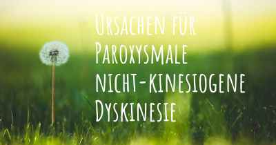Ursachen für Paroxysmale nicht-kinesiogene Dyskinesie