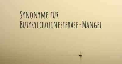 Synonyme für Butyrylcholinesterase-Mangel