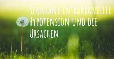 Spontane intrakranielle Hypotension und die Ursachen