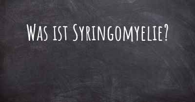 Was ist Syringomyelie?