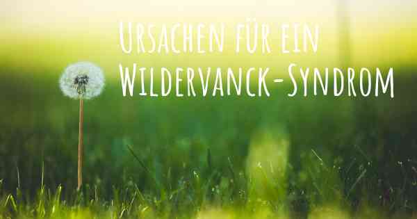 Ursachen für ein Wildervanck-Syndrom