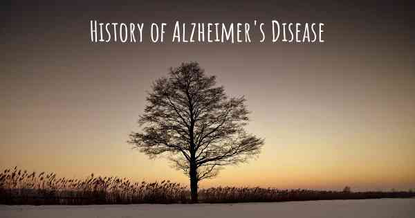 History of Alzheimer's Disease