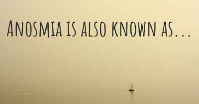 Anosmia is also known as...