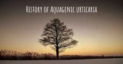History of Aquagenic urticaria
