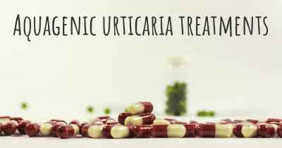 Aquagenic urticaria treatments