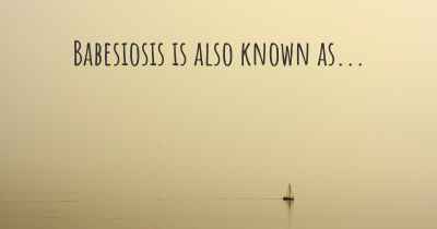 Babesiosis is also known as...