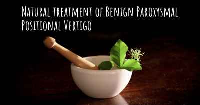 Natural treatment of Benign Paroxysmal Positional Vertigo
