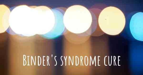 Binder's syndrome cure