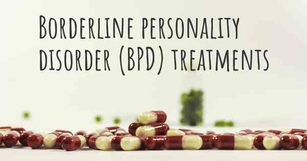 Borderline personality disorder (BPD) treatments