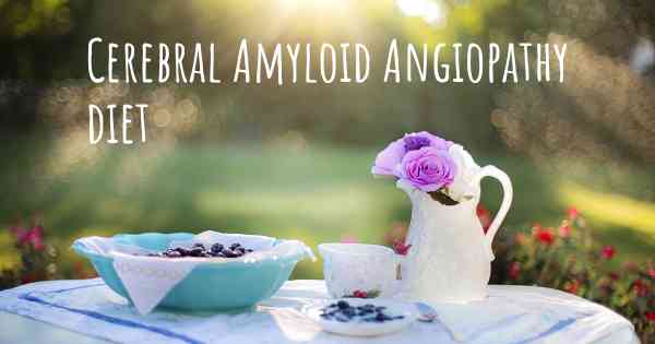 Cerebral Amyloid Angiopathy diet