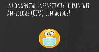Is Congenital Insensitivity To Pain With Anhidrosis (CIPA) contagious?