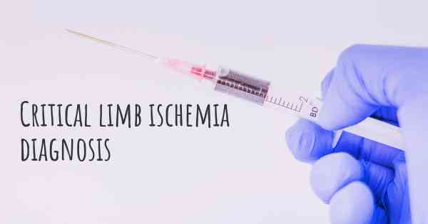 Critical limb ischemia diagnosis