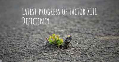 Latest progress of Factor XIII Deficiency