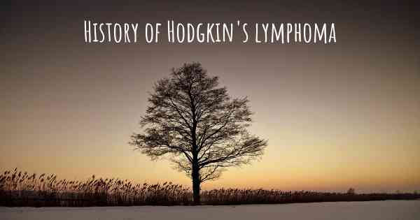History of Hodgkin's lymphoma