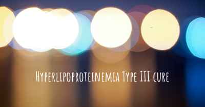 Hyperlipoproteinemia Type III cure