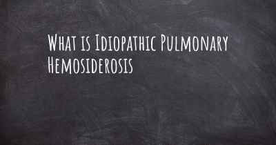 What is Idiopathic Pulmonary Hemosiderosis