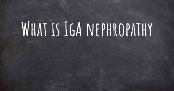 What is IgA nephropathy