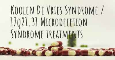Koolen De Vries Syndrome / 17q21.31 Microdeletion Syndrome treatments