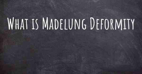 What is Madelung Deformity