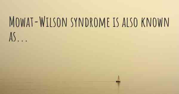 Mowat-Wilson syndrome is also known as...
