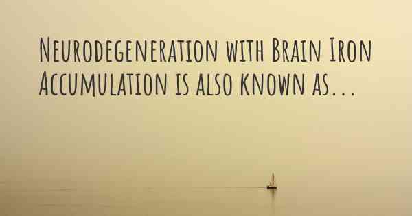 Neurodegeneration with Brain Iron Accumulation is also known as...