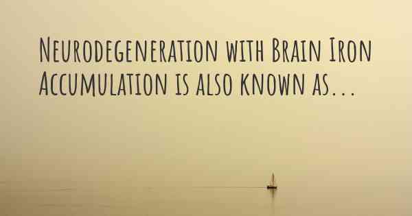 Neurodegeneration with Brain Iron Accumulation is also known as...