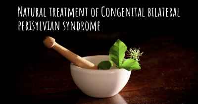 Natural treatment of Congenital bilateral perisylvian syndrome