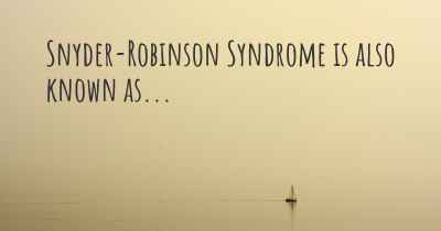 Snyder-Robinson Syndrome is also known as...