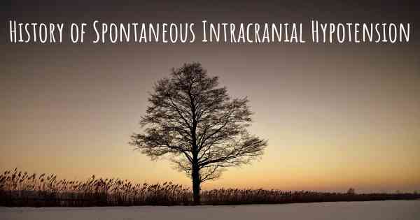 History of Spontaneous Intracranial Hypotension