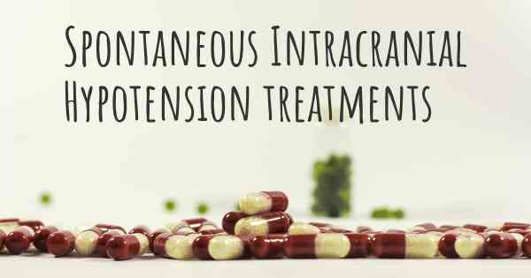 Spontaneous Intracranial Hypotension treatments