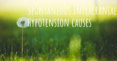 Spontaneous Intracranial Hypotension causes
