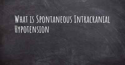 What is Spontaneous Intracranial Hypotension