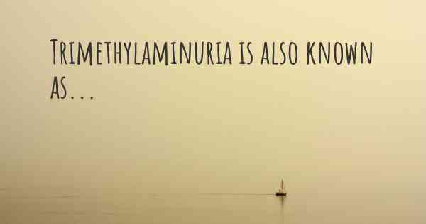 Trimethylaminuria is also known as...