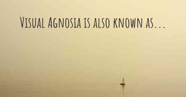 Visual Agnosia is also known as...